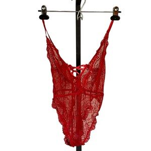 NEW ASOS XS Red Bodysuit Lingerie Teddy